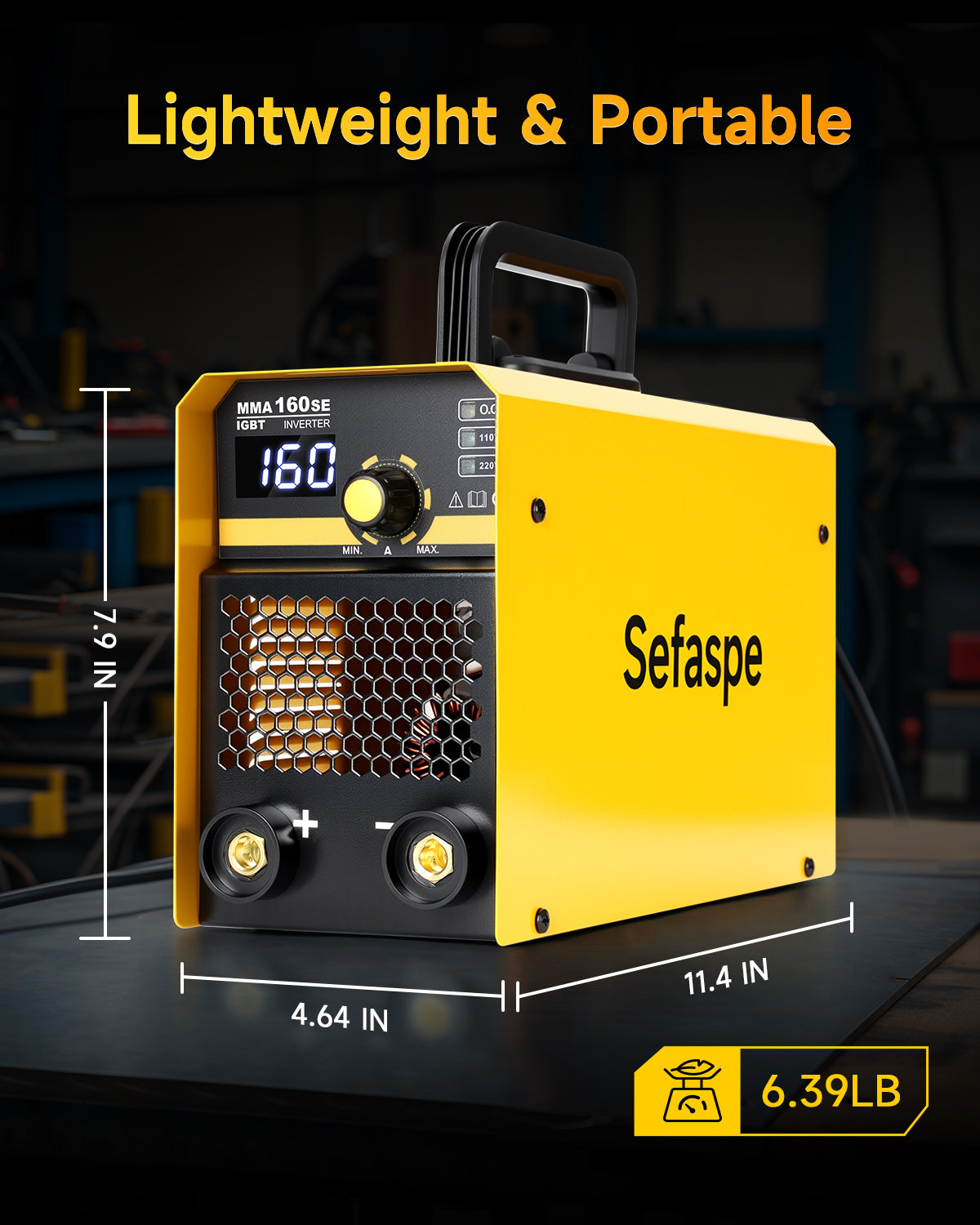 Sefaspe MMA160SE 110V/220V Stick Welder with Digital Display – Portable MMA & Lift TIG Welding Machine