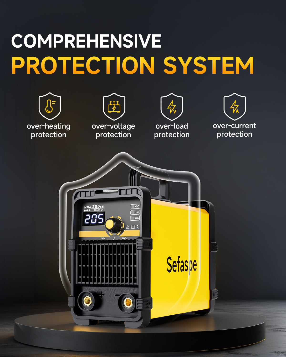 Sefaspe MMA205SE 205A Dual Voltage Stick Welder – Portable 2-in-1 ARC & Lift TIG Welding Machine