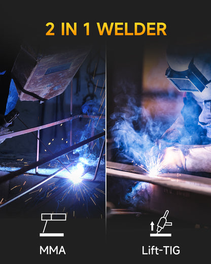 Sefaspe MMA205SE 205A Dual Voltage Stick Welder – Portable 2-in-1 ARC & Lift TIG Welding Machine