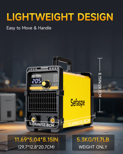 Sefaspe MMA205SE 205A Dual Voltage Stick Welder – Portable 2-in-1 ARC & Lift TIG Welding Machine