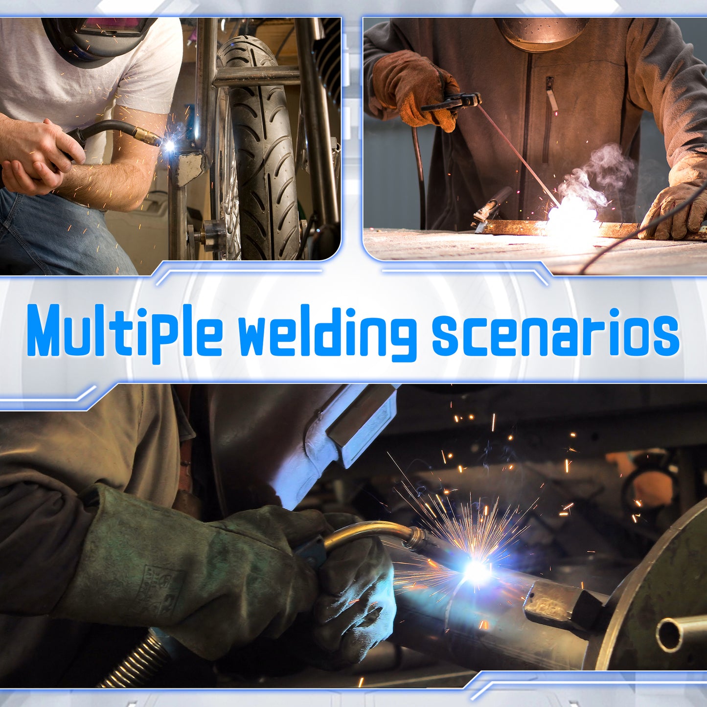 Sefaspe MIG205A Multi-Process Welder – MIG Flux Core Lift TIG and Stick Welding Machine