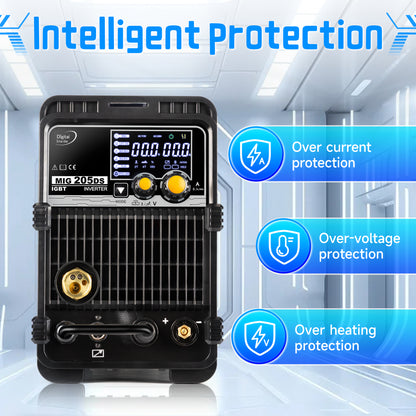 Sefaspe MIG205A Multi-Process Welder – MIG Flux Core Lift TIG and Stick Welding Machine
